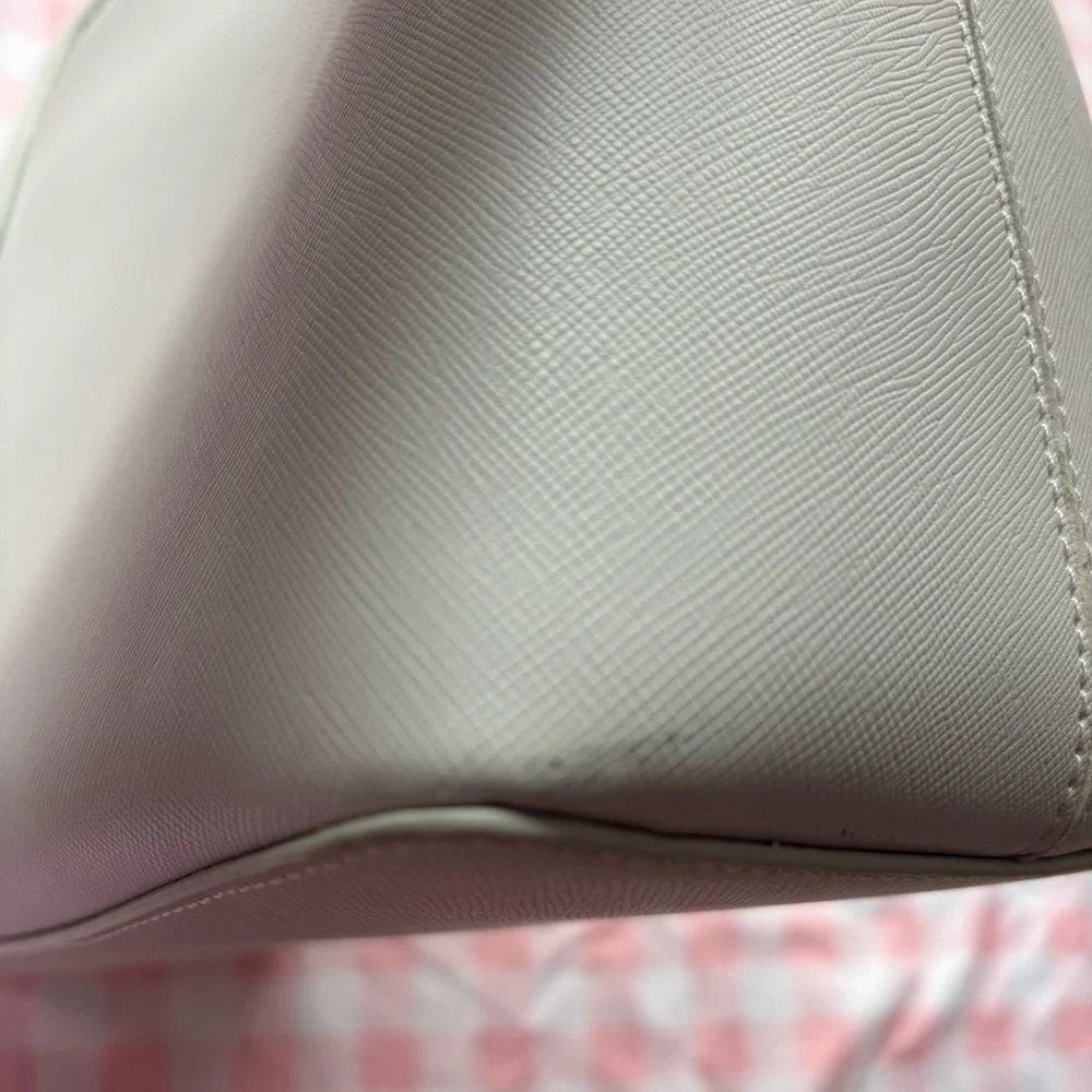 Kate Spade Silver Leather Shoulder Bag with Silver Glitter Trim